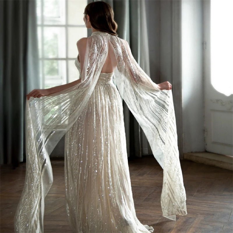 Champagne Color Host Starry Sky Toast Clothing Halter Model Catwalk Show - Gadgets and more