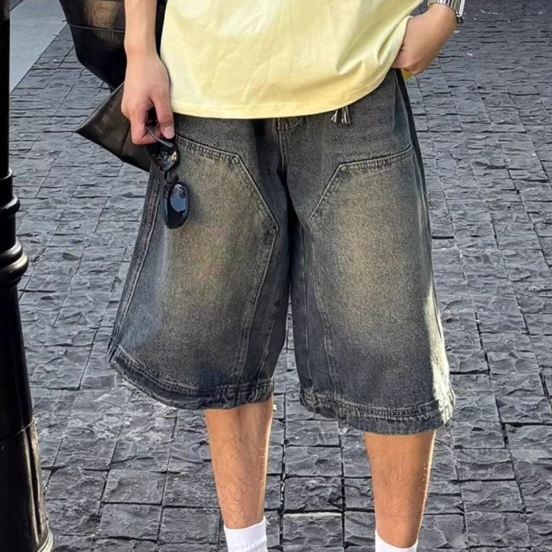 Summer Denim Shorts Men's And Women's Straight American Retro Washed - Gadgets and more