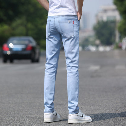 Spring And Summer Denim Trousers Men's Slim Straight Stretch - Gadgets and more
