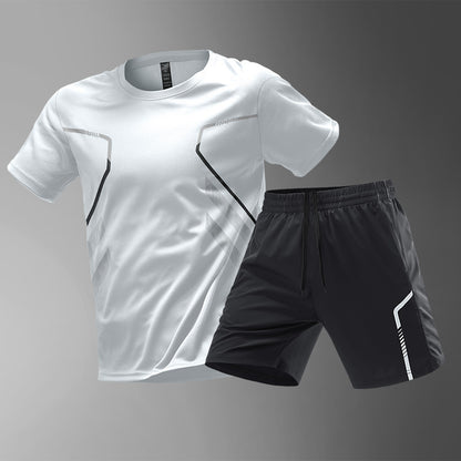 Sportswear Suit Men's Ice Silk Summer Running Short Sleeve