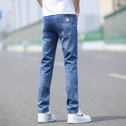 Spring And Summer Denim Trousers Men's Slim Straight Stretch - Gadgets and more