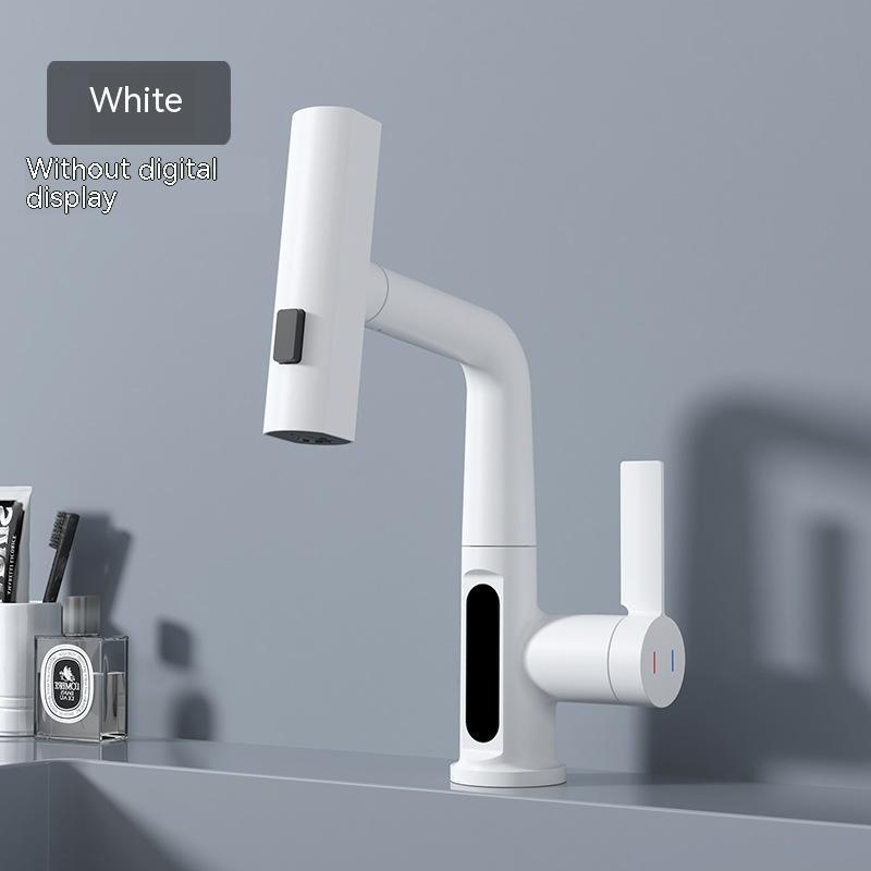 Intelligent Digital Display Faucet Pull-out Basin Faucet Temperature Digital Display Rotation - Gadgets and more