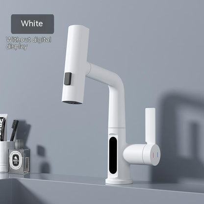Intelligent Digital Display Faucet Pull-out Basin Faucet Temperature Digital Display Rotation - Gadgets and more