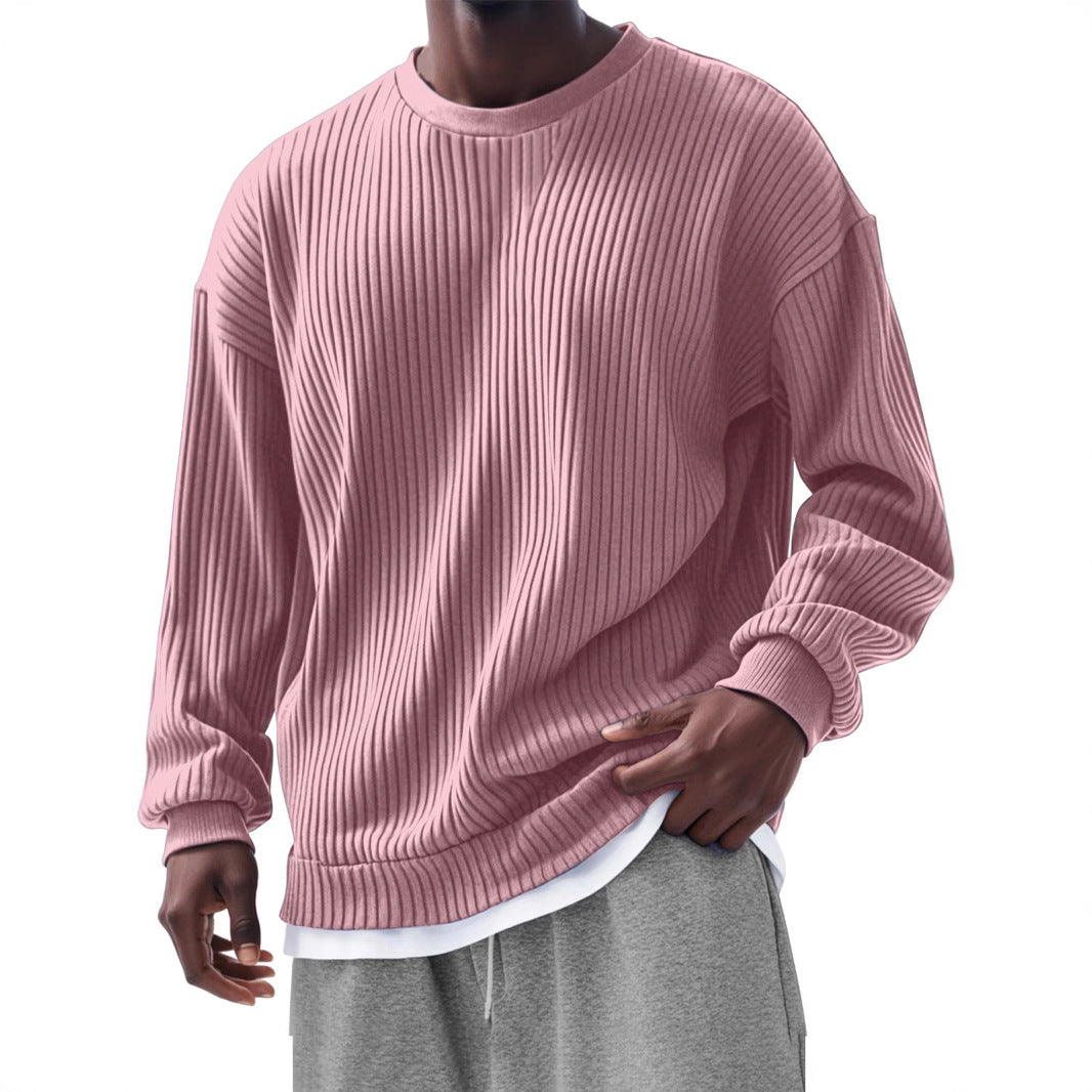 Men's Loose Trendy Long Sleeve Round Neck Top - Gadgets and more