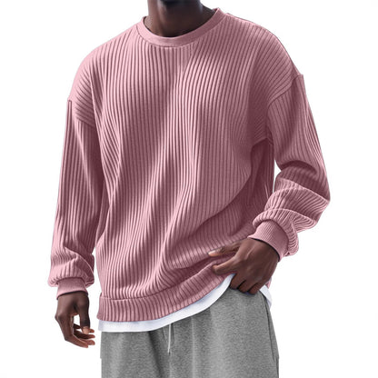 Men's Loose Trendy Long Sleeve Round Neck Top - Gadgets and more