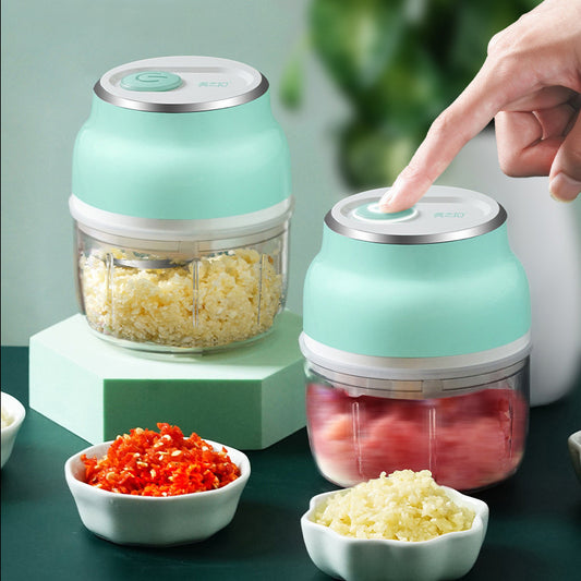 Portable Electric Mini Garlic Cutter Masher Vegetable Fruit Meat Food Chopper Grinder - Gadgets and more
