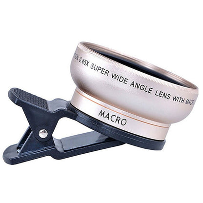Mobile phone lens 0.45Xwide angle 12.5 times the macro external lens photography camera universal HD Combo - Gadgets and more