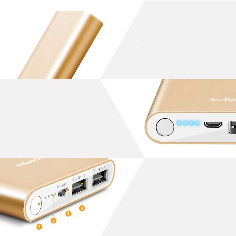 Power Bank 12000mAh Ultra - thin Aluminum Alloy Power Bank - Gadgets and more