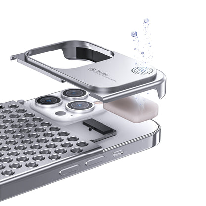 Aluminum Alloy Phone Case For 14 13 Pro Max Plus Hollow Heat Dissipation Anti - fall Full Body Shockproof Phone Cove - Gadgets and more