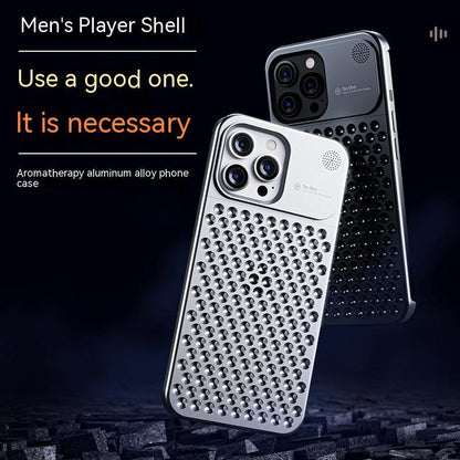 Aluminum Alloy Phone Case For 14 13 Pro Max Plus Hollow Heat Dissipation Anti - fall Full Body Shockproof Phone Cove - Gadgets and more