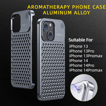 Aluminum Alloy Phone Case For 14 13 Pro Max Plus Hollow Heat Dissipation Anti - fall Full Body Shockproof Phone Cove - Gadgets and more