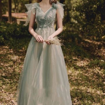 Bridesmaid Long Skirt Female Wedding Dress Host Annual Meeting Dinner Green - Gadgets and more