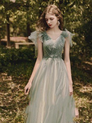 Bridesmaid Long Skirt Female Wedding Dress Host Annual Meeting Dinner Green - Gadgets and more