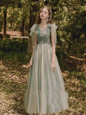 Bridesmaid Long Skirt Female Wedding Dress Host Annual Meeting Dinner Green - Gadgets and more