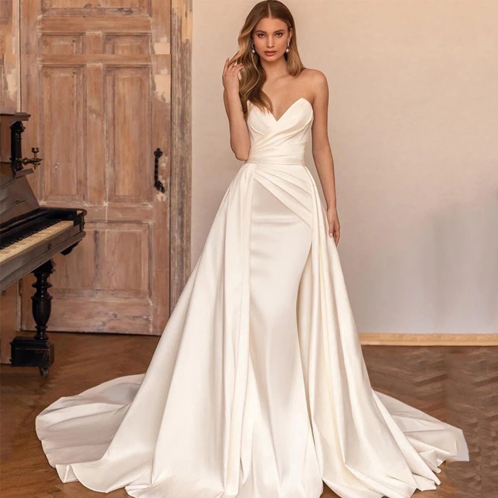 Satin Sheath Sexy Backless High Waist Slimming Trailing Two - way Detachable - Gadgets and more