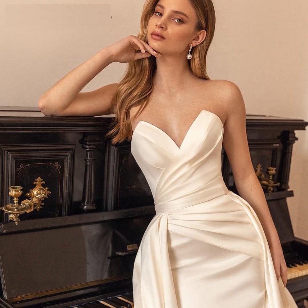 Satin Sheath Sexy Backless High Waist Slimming Trailing Two - way Detachable - Gadgets and more