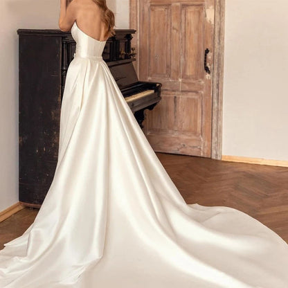 Satin Sheath Sexy Backless High Waist Slimming Trailing Two - way Detachable - Gadgets and more