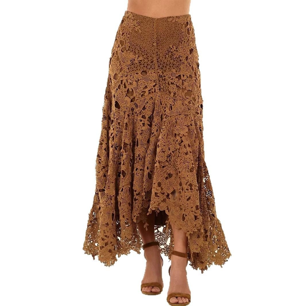 Women's Hollow Vacation Style Lace Beach Skirt - Gadgets and more