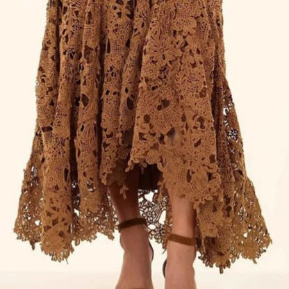 Women's Hollow Vacation Style Lace Beach Skirt - Gadgets and more