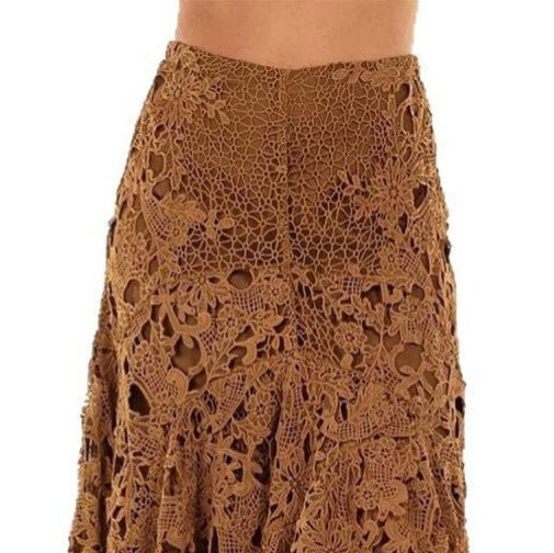 Women's Hollow Vacation Style Lace Beach Skirt - Gadgets and more