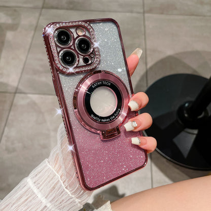 Glitter Tpu Electroplating Magnetic Bracket Phone Case - Gadgets and more