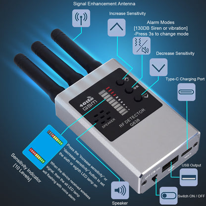 RF Bug Detector Hidden Camera Finder Anti - Spy Listen Swe - Gadgets and more
