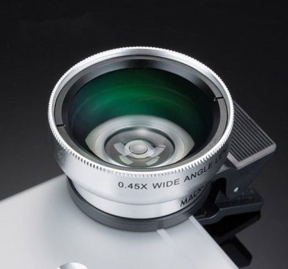 Mobile phone lens 0.45Xwide angle 12.5 times the macro external lens photography camera universal HD Combo - Gadgets and more