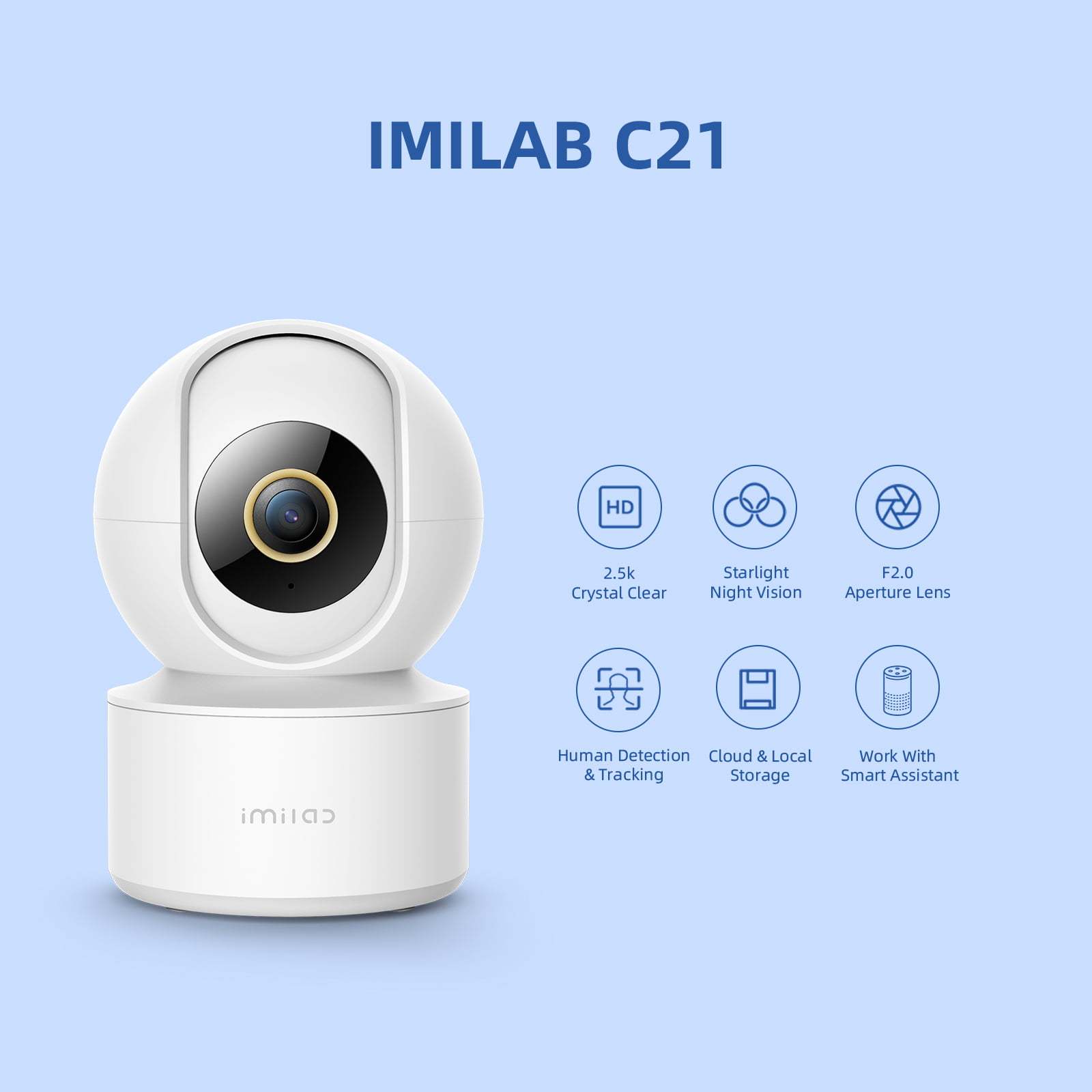 IMILAB C21 2.5K Surveillance Camera Vedio Wifi IP Smart Indoor Home Security Baby Monitor 360view Starlight Night Vision Cam - Gadgets and more